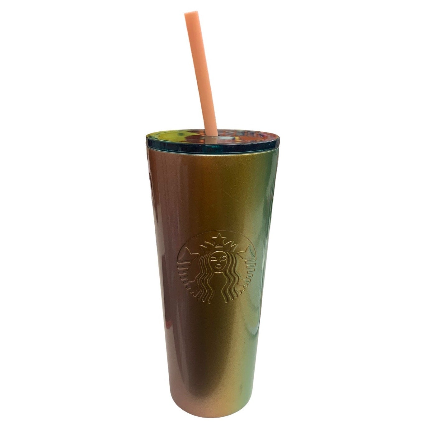 Starbucks Iridescent  Pink Gold Green Ombre Summer 2020 16 oz