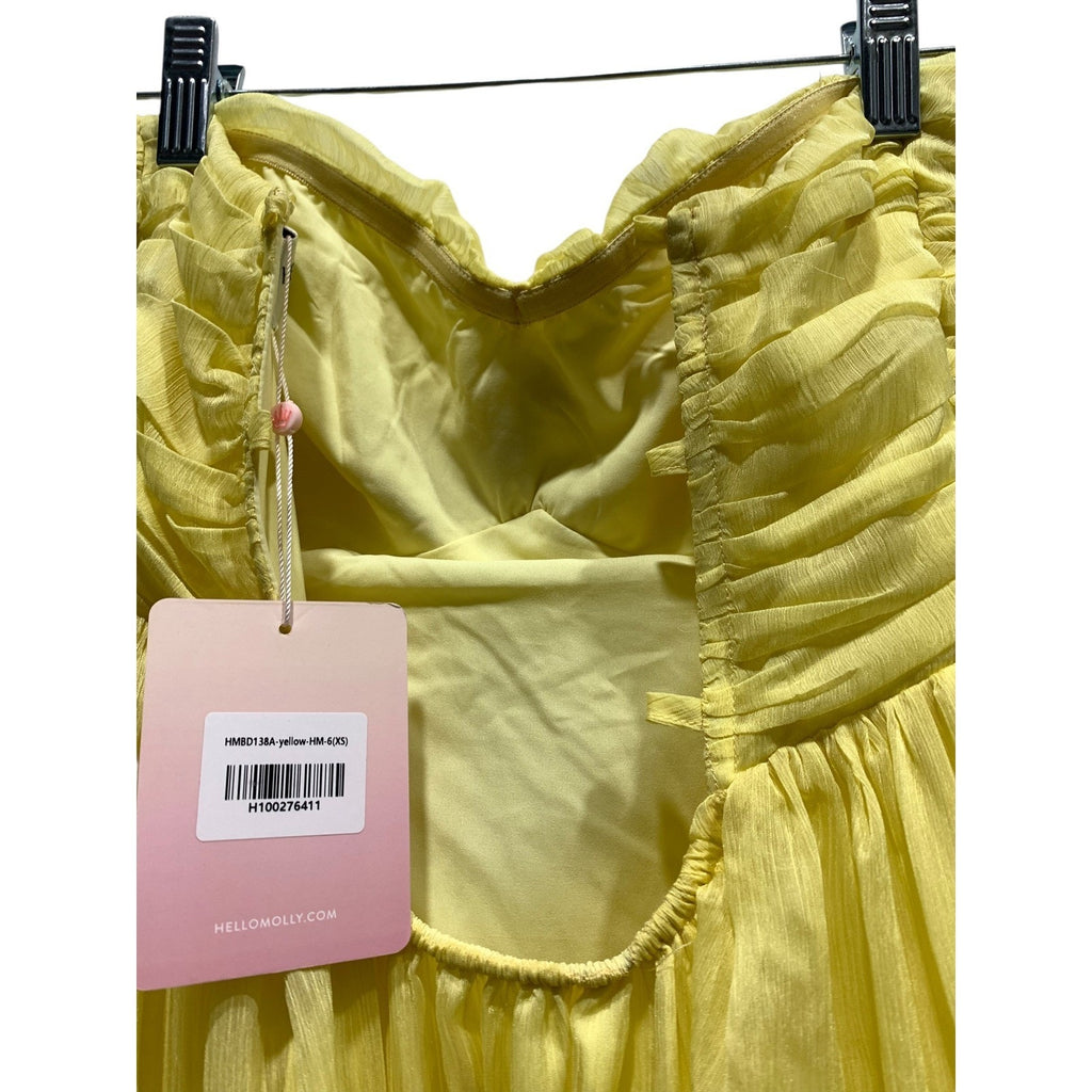 Hello Molly Unforgettable Style Strapless Maxi Dress Yellow US 2 Summer