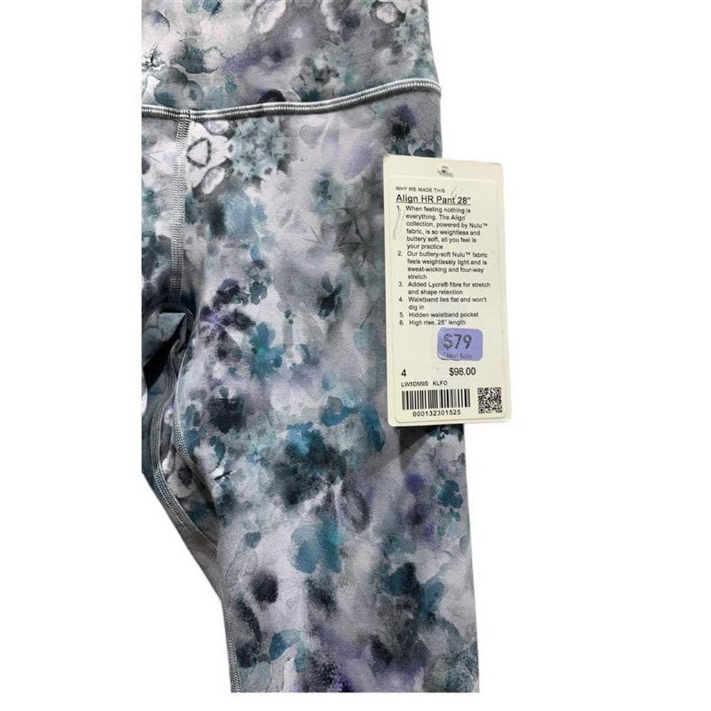 Lululemon Align High-Rise Pant 28 Kaleidofloral Multi Blue Purple LW5DM9S SZ 4