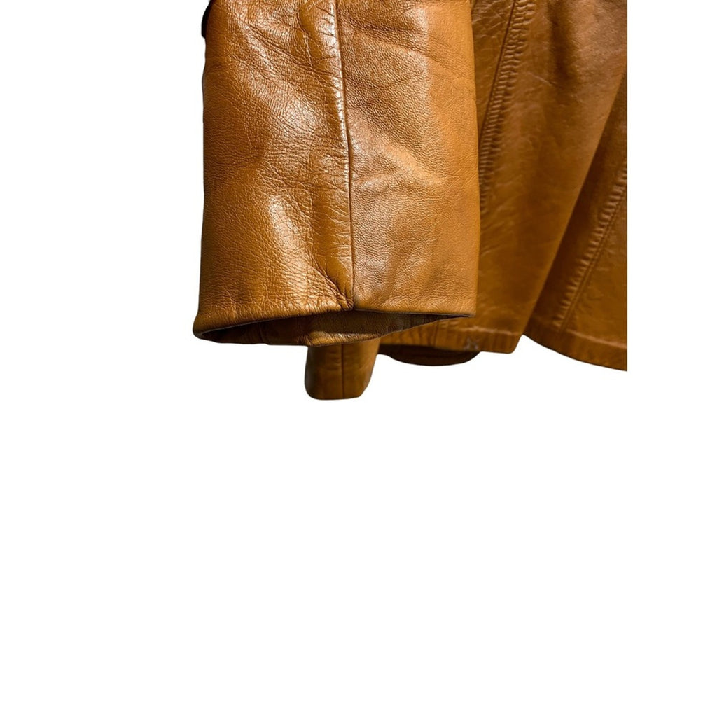 Brigham Sportswear Tan Leather Blazer Jacket Women 15/16 Classic Business Casual