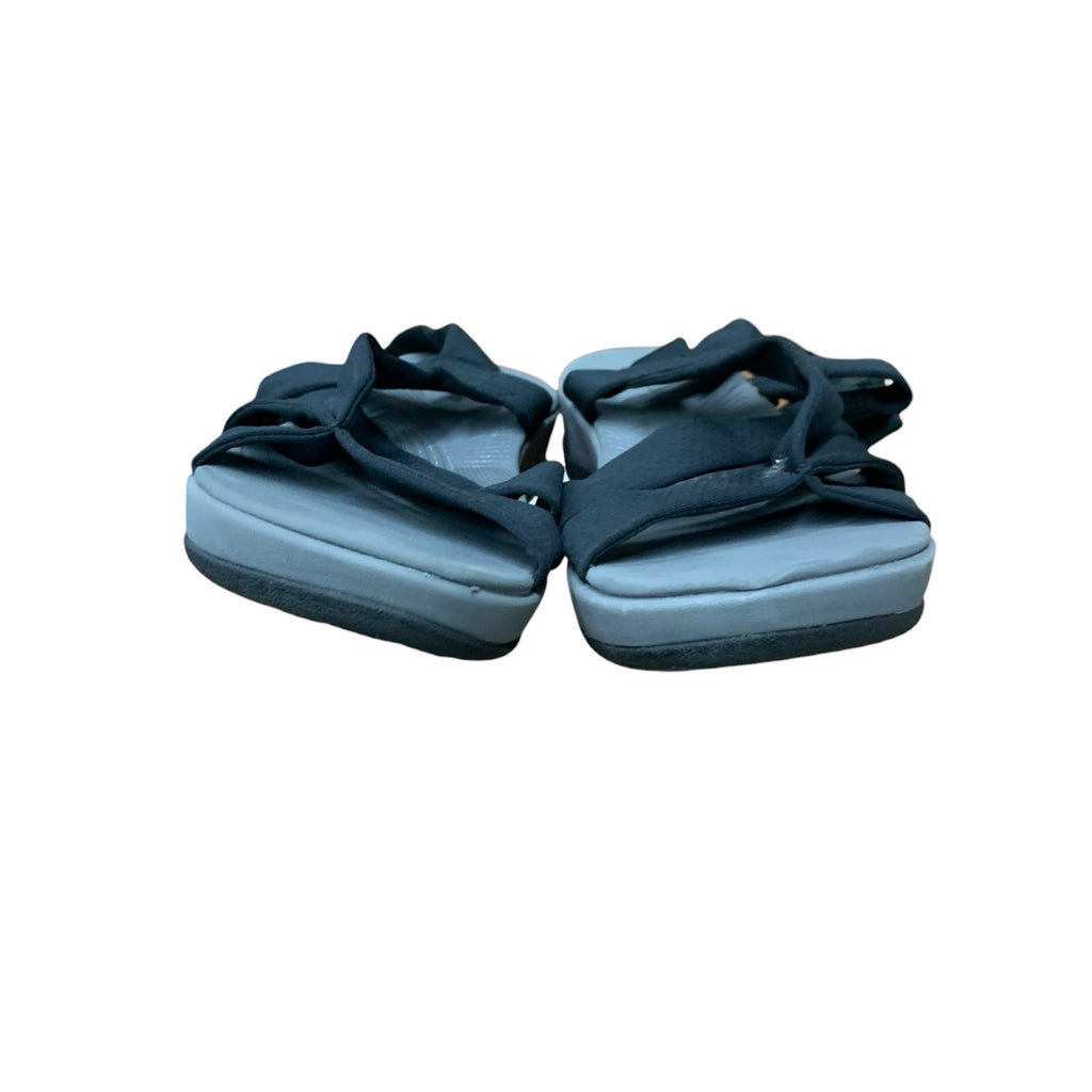 CLOUDSTEPPERS by Clarks women's black comfort ARLA Meg wedge sandal SZ 8