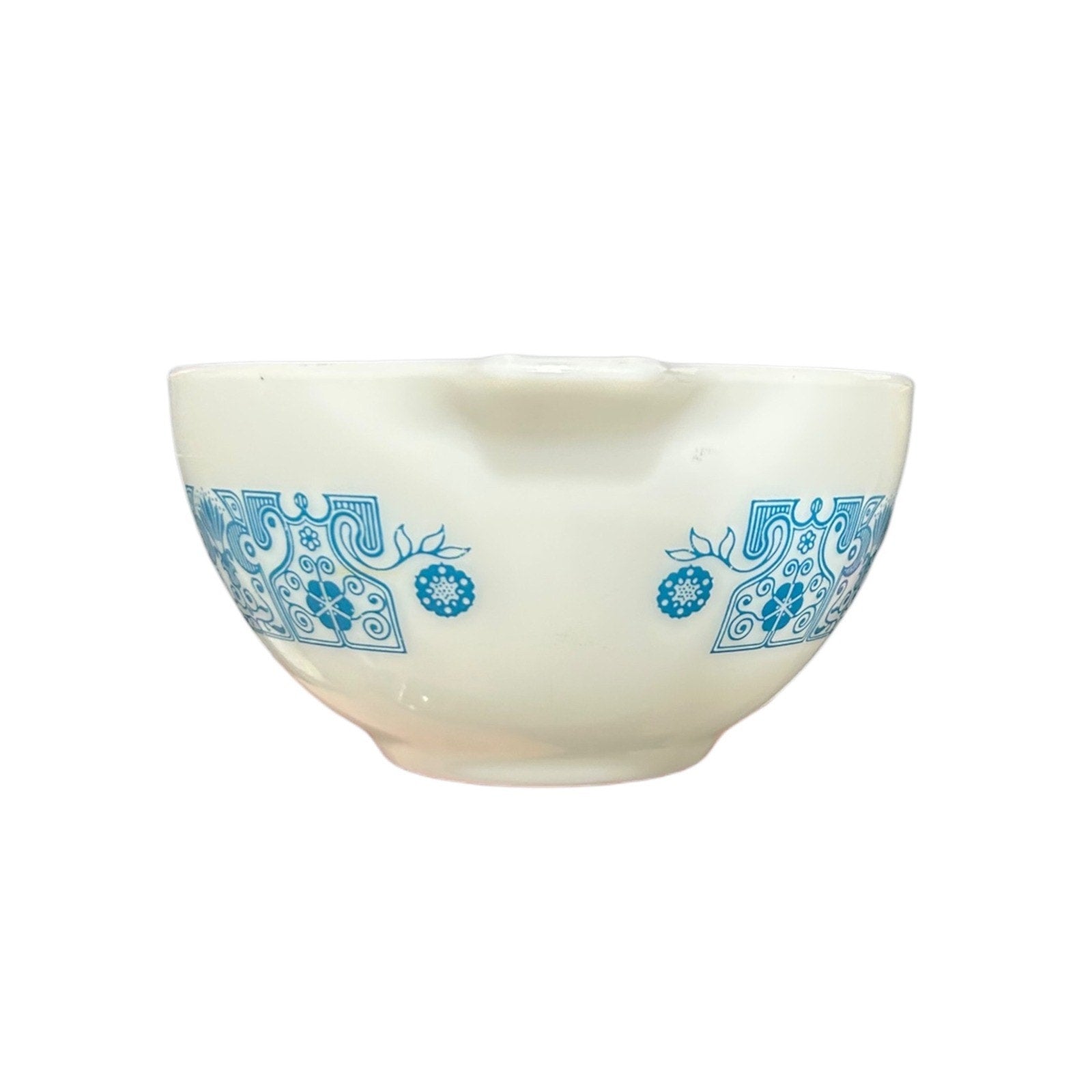 Pyrex Horizon Blue 441 Cinderella Mixing Bowl 1.5 Pint White Turquoise Vintage
