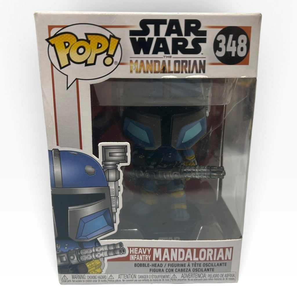 Funko Pop Star Wars The Mandalorian Heavy Infantry 348 and Grogu 819 Lot
