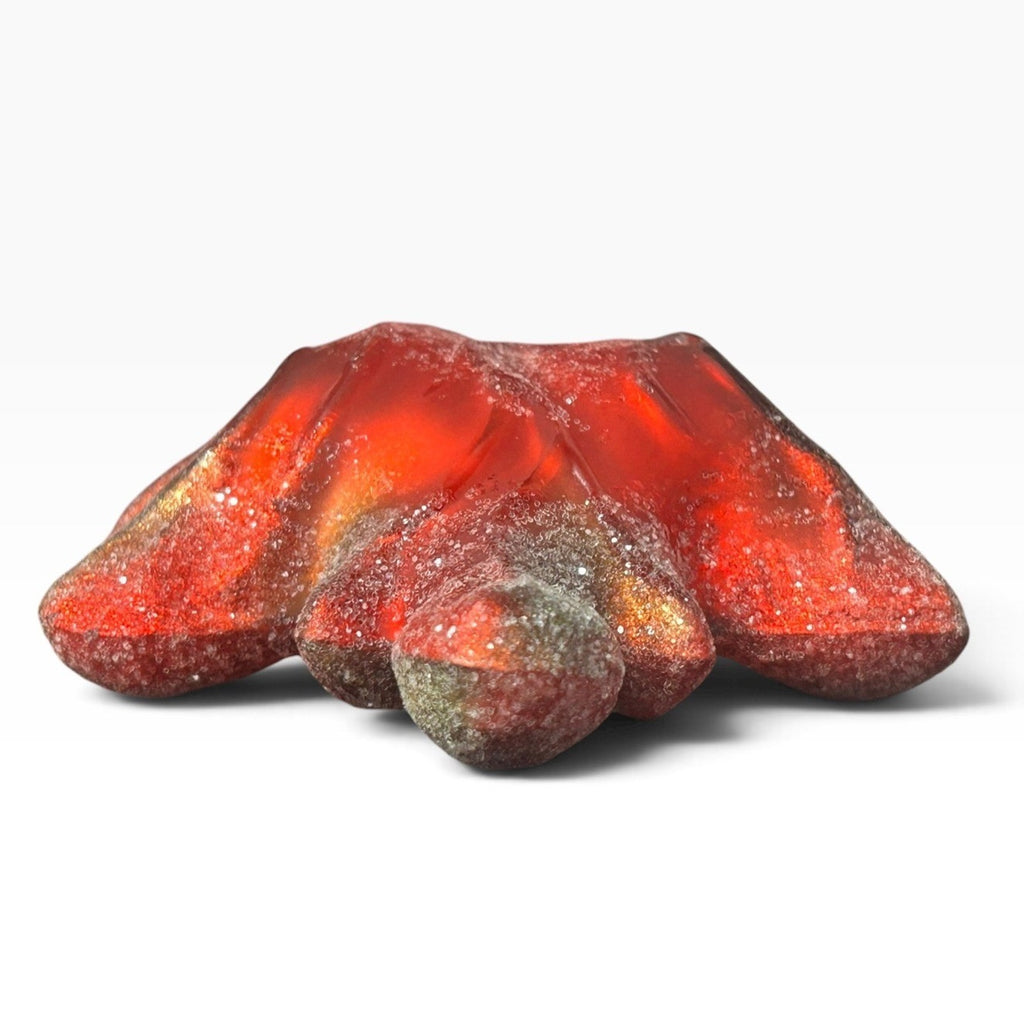 Christopher Radko Maple Frost Mini Glass Leaf Ornament Red Orange 4in x 3.5in