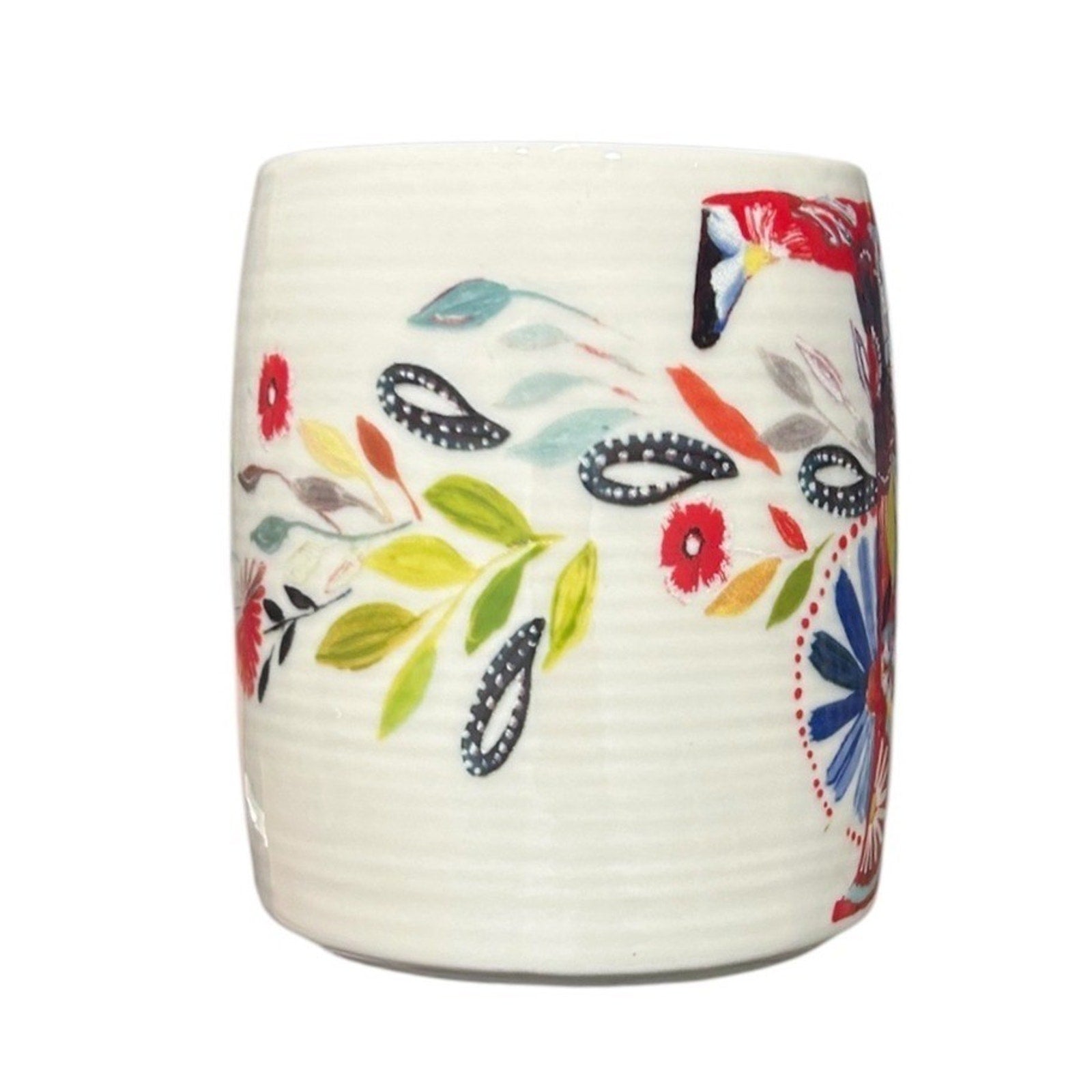 Anthropologie Starla M Halfmann Monogram Letter T Floral Ceramic Coffee Mug