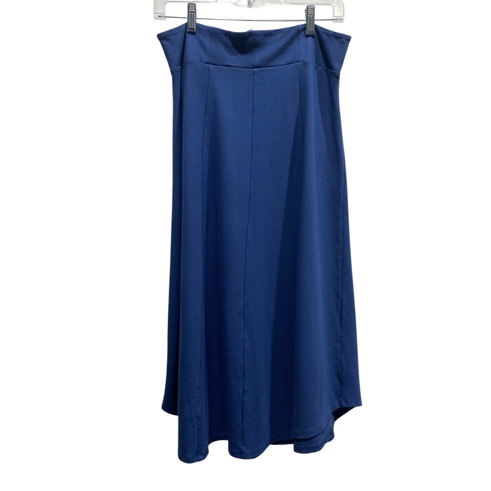 Maeve Anthropologie Royal Blue Ponte Knit A-Line Midi Skirt Size 12 High Waist