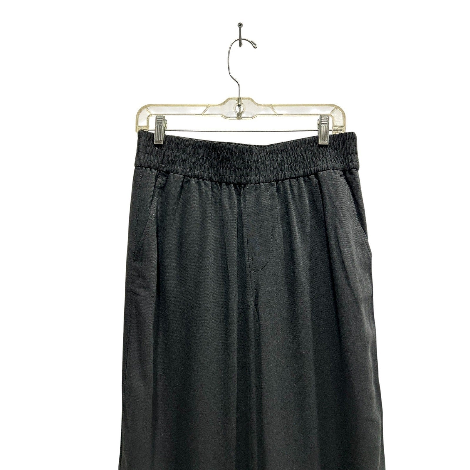 Madewell Women Black Smocked Elastic Waist Wide Leg Pull On Pants NH252 MP