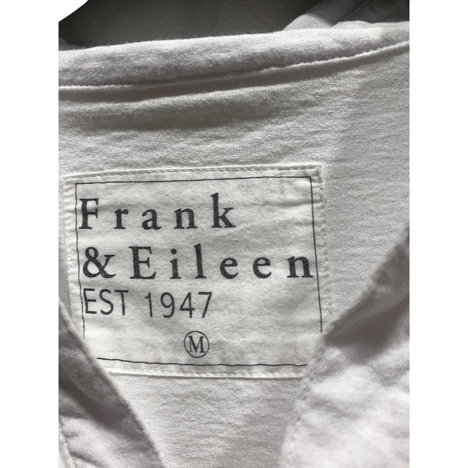 Frank & Eileen Tee Lab White 100% Cotton Long Sleeve Polo Shirt Size M capsule