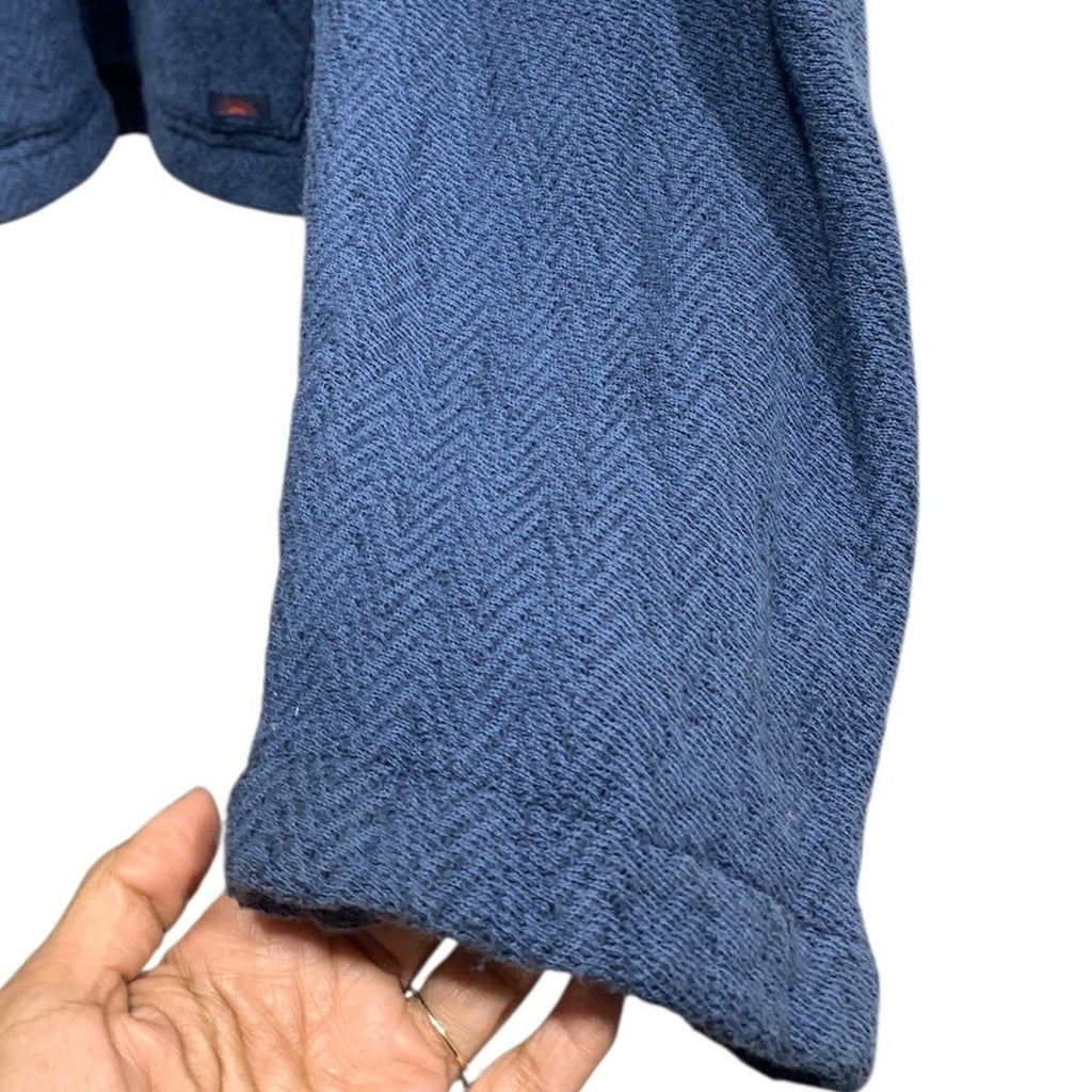 Faherty Brand Men's Blue Knit Hooded Poncho Pullover Sweater XXL