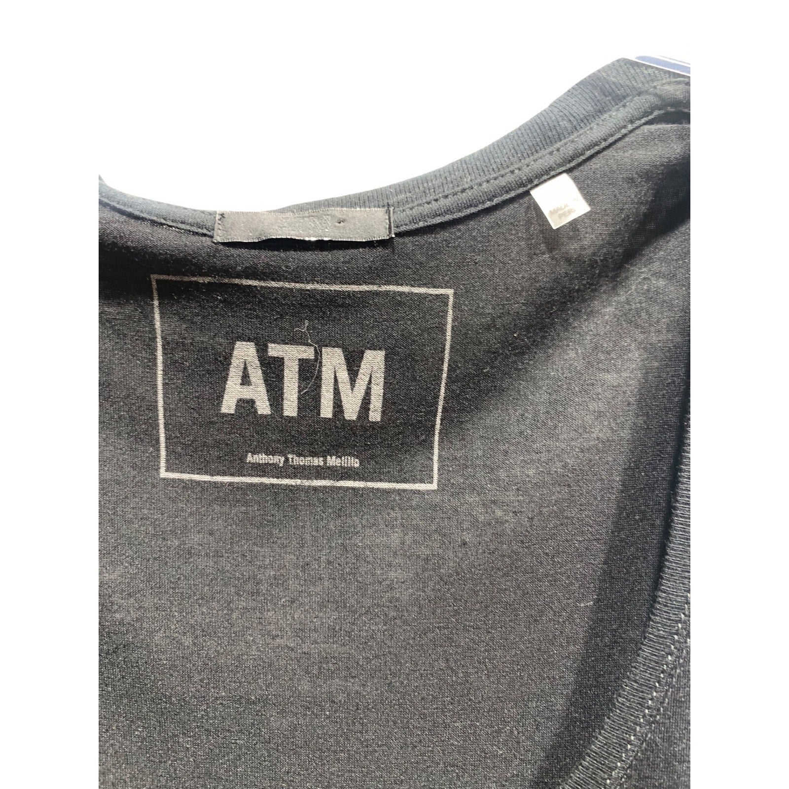 ATM Anthony Thomas Melillo Black 100% Modal Scoop Neck Tank Top Womens Size M