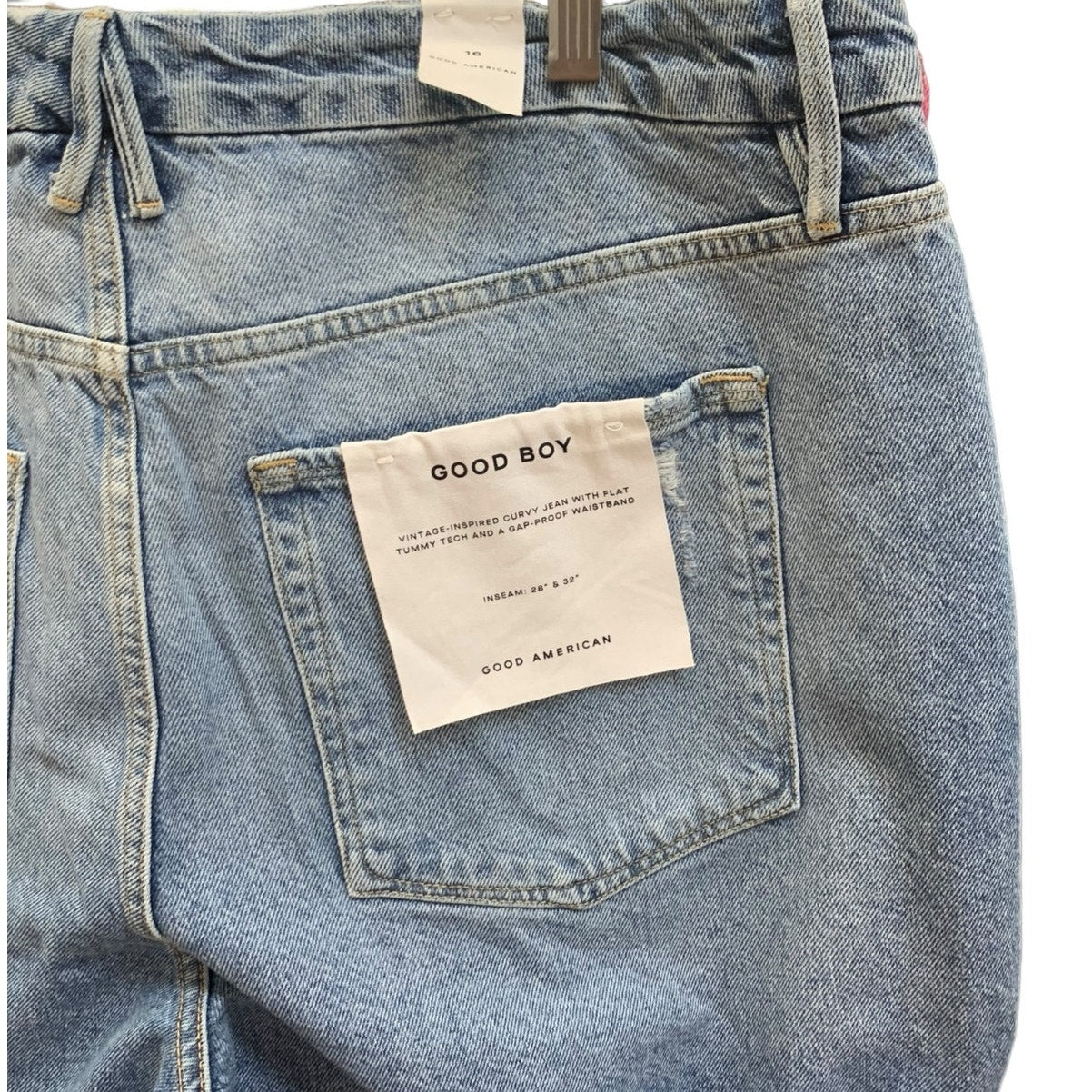NWT Good American Good Boy Ripped Jeans SZ 16