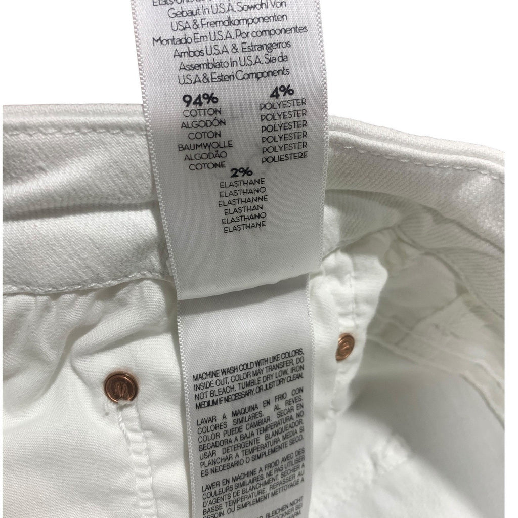 Mother High Waisted Looker Ankle Fray Jeans White Fairest Of Them All Skinny 29
