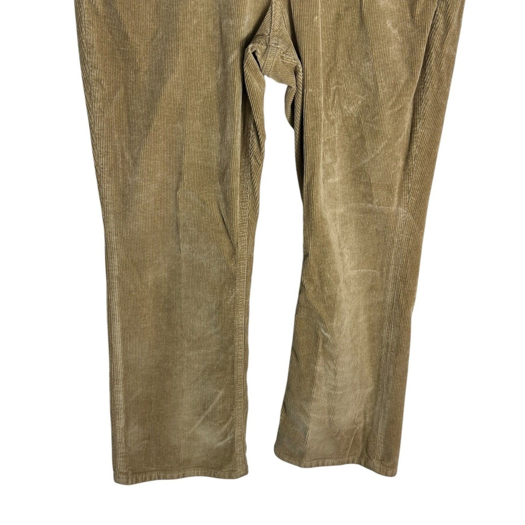 Anthropologie Pilcro The Yaya Mid-Rise Corduroy Crop Flare Jeans Tan Size 32