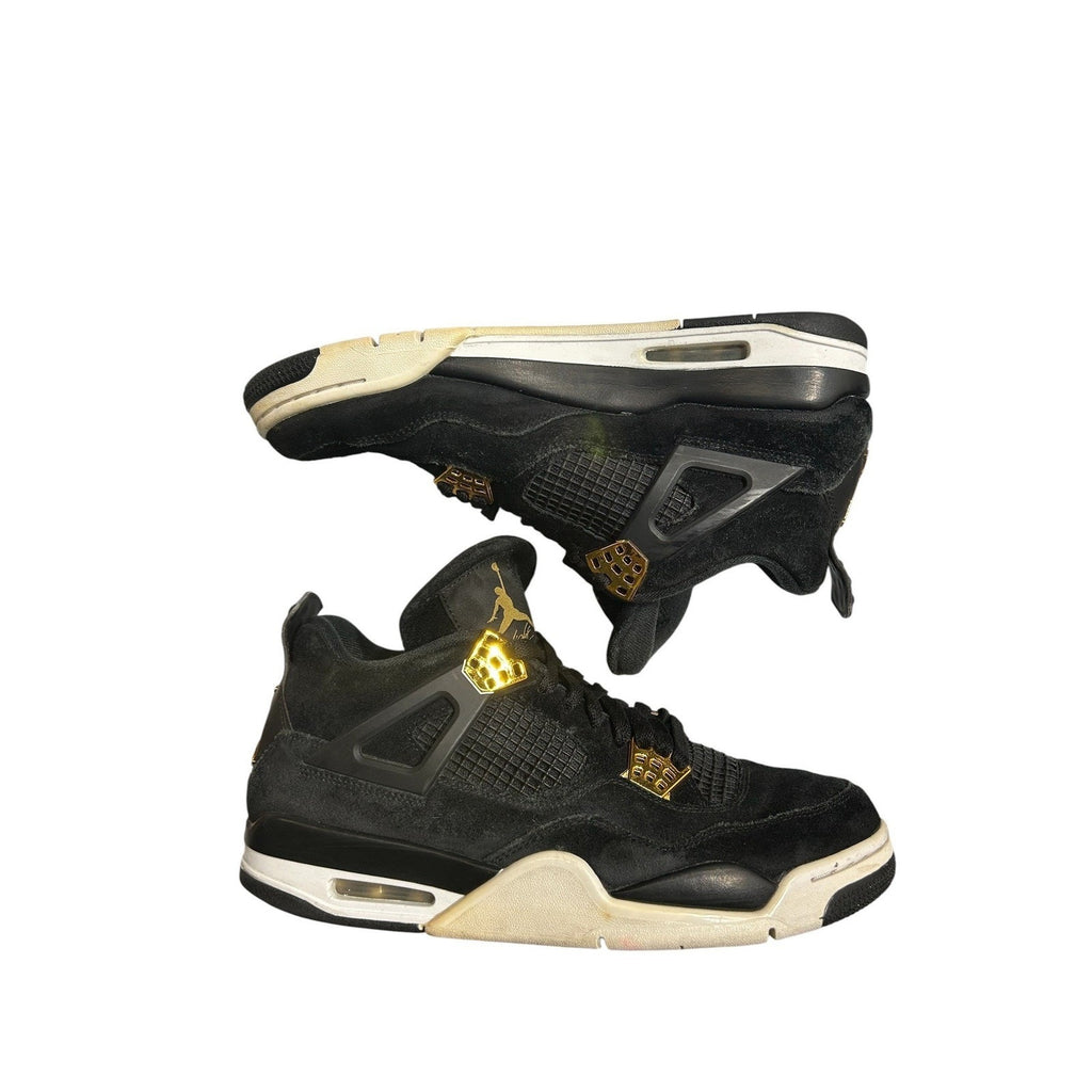 Air Jordan 4 Retro Royalty Black Metallic Gold 308497-032 Mens Size 9.5 grunge