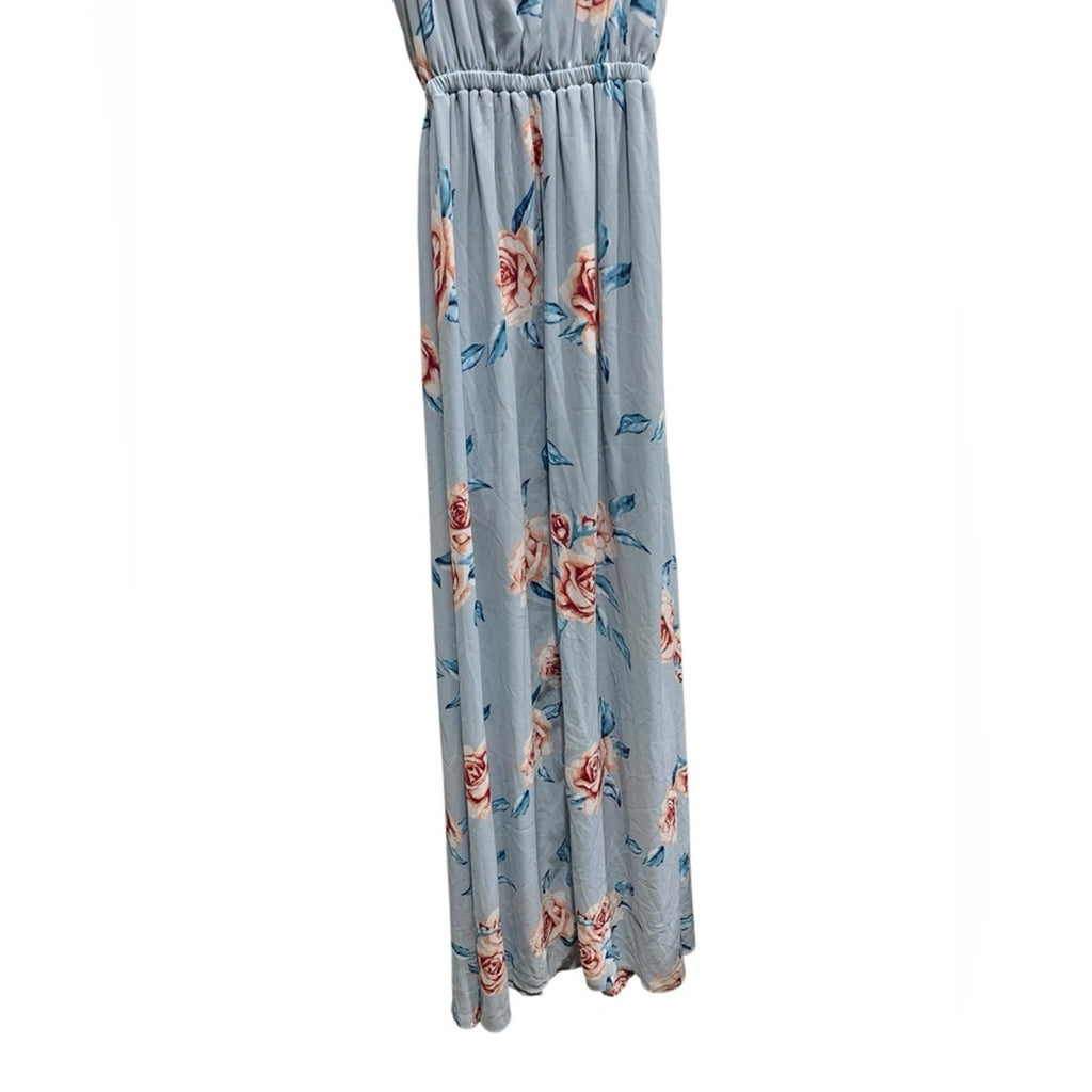 Show Me Your Mumu Blue Floral Kendall Maxi Dress size Small