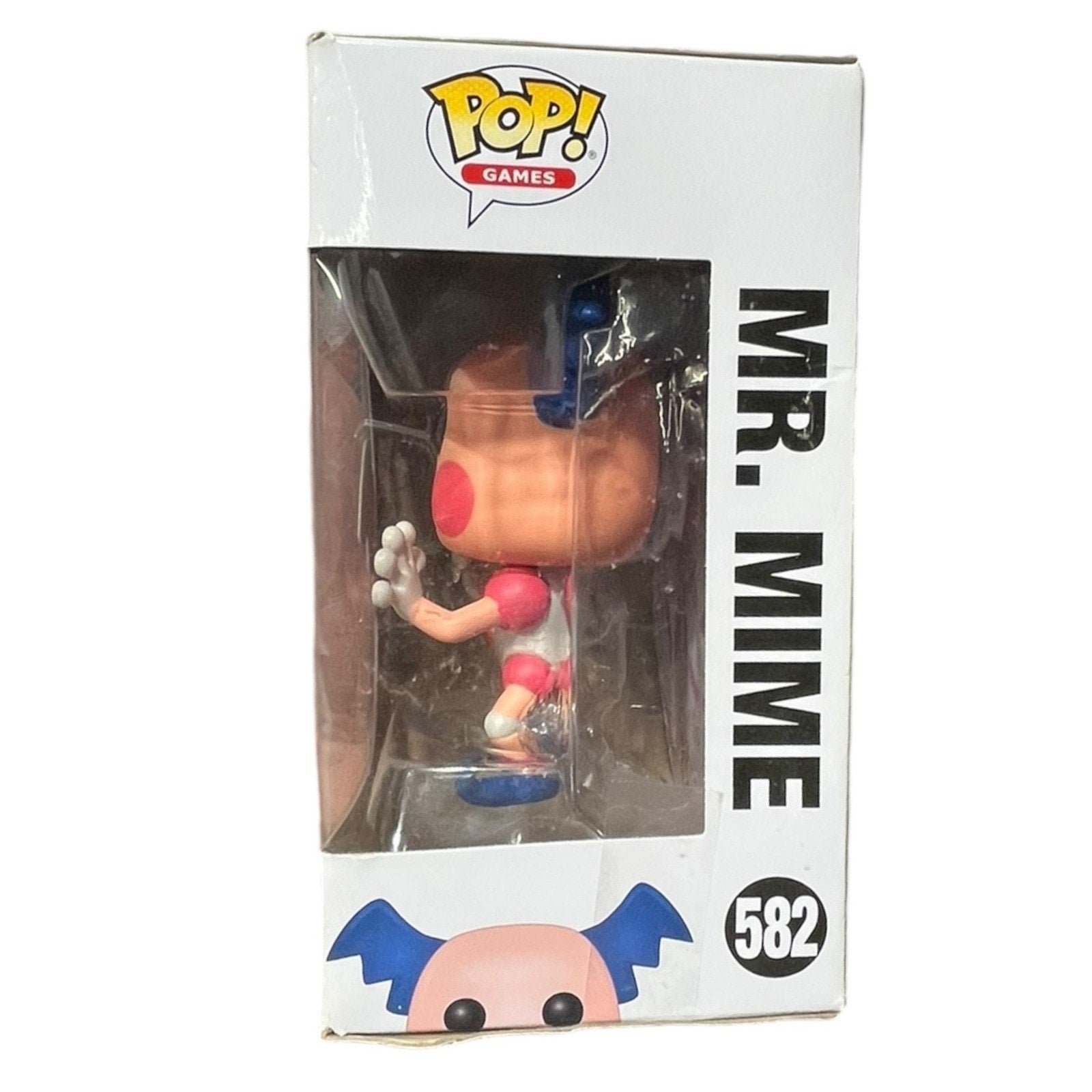 Funko Pop Games Pokemon Mr. Mime 582 Vinyl Figure Pink Blue White Box Wear