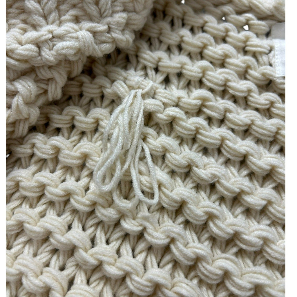 Anthropologie One Size Cream Chunky Knit Oversized Open Front Cardigan Sweater