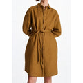 COS Womens 100% Linen Belted Shirt Dress Brown Long Sleeve Size 2 fall