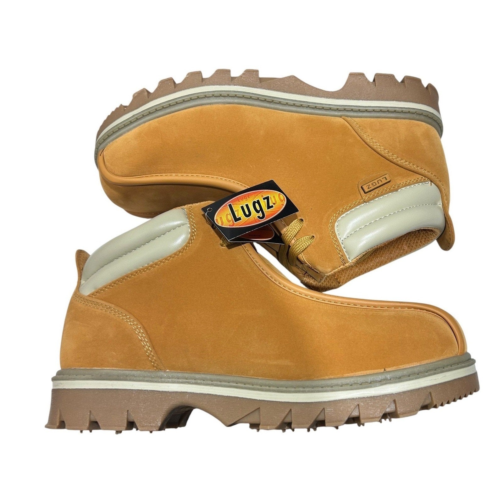 Lugz Pathway Golden Wheat Cream Gum Moc Toe Boots Mens 10 workwear utility