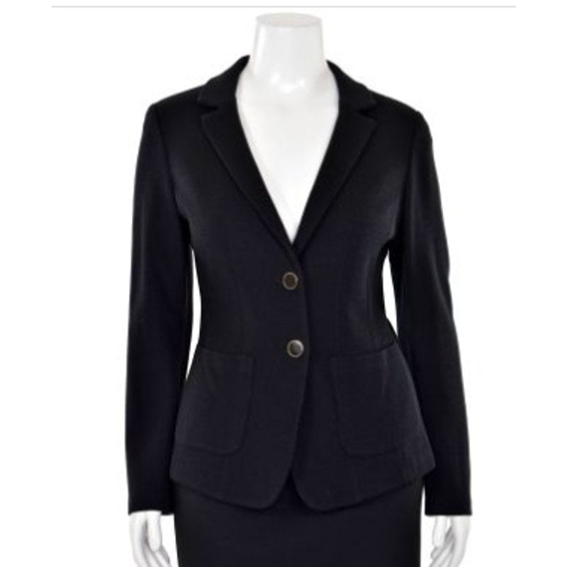 NWT St. John Caviar Black Blazer 2 Button Women's SZ 6