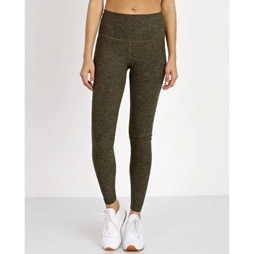 Beyond Yoga Womens High Waisted Space Dye Leggings Aviator Green Heathered Small