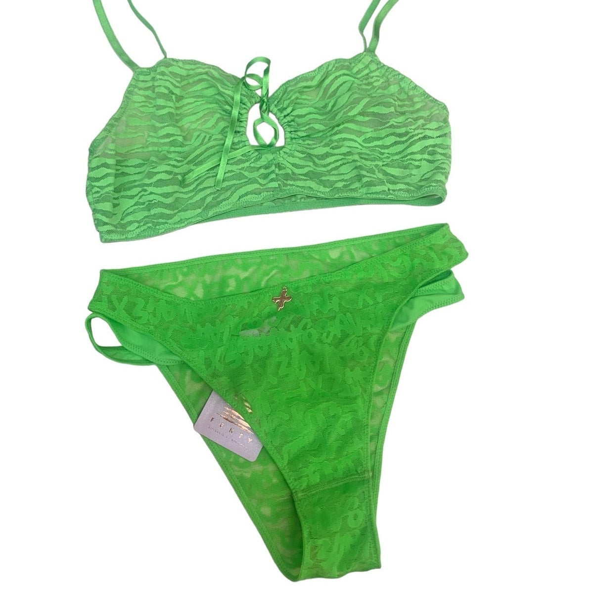 Savage x Fenty  Lime 2 pieces bottom NWT Medium Top Large