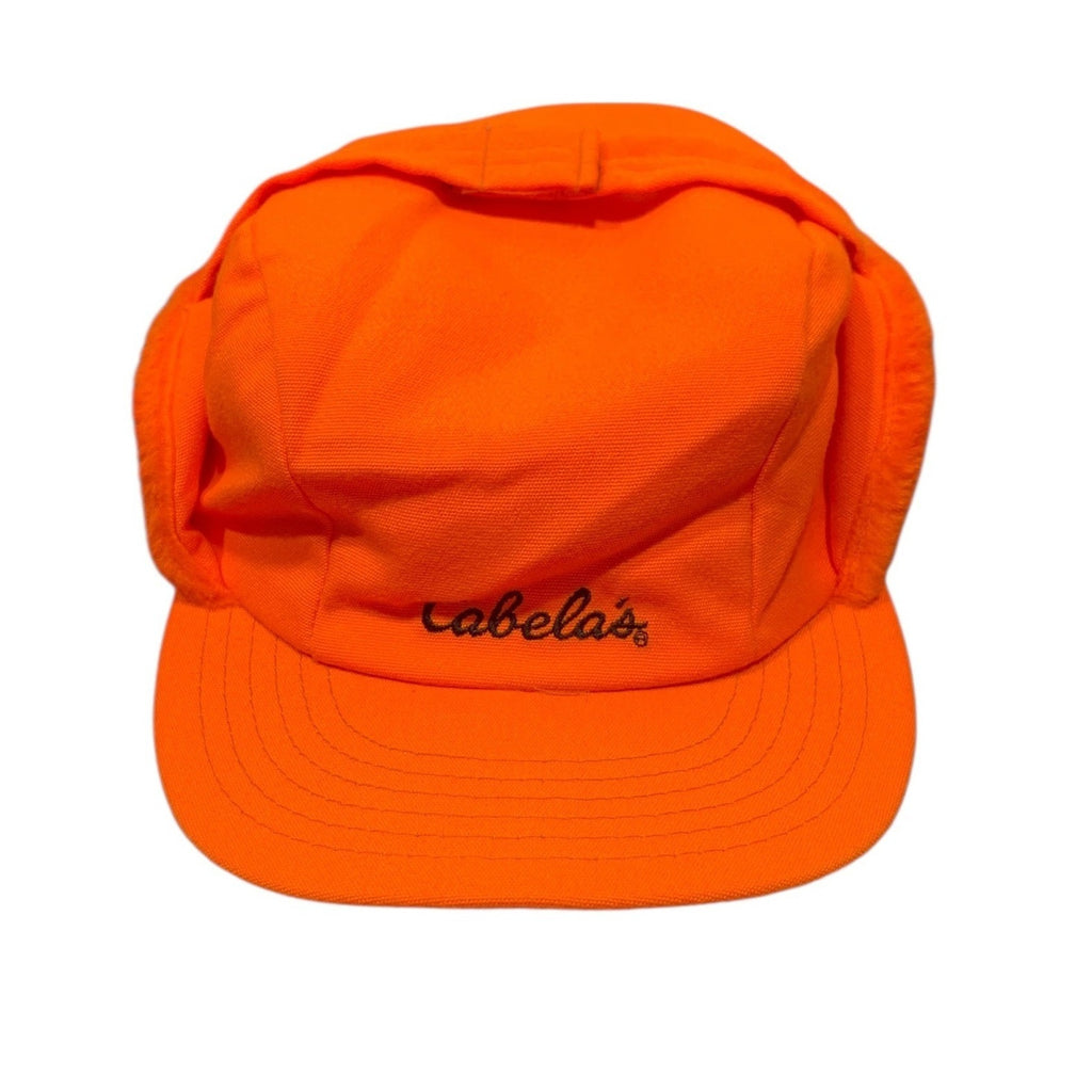 Cabelas Orange Trapper Hat with Ear Flaps Medium Winter Hunting
