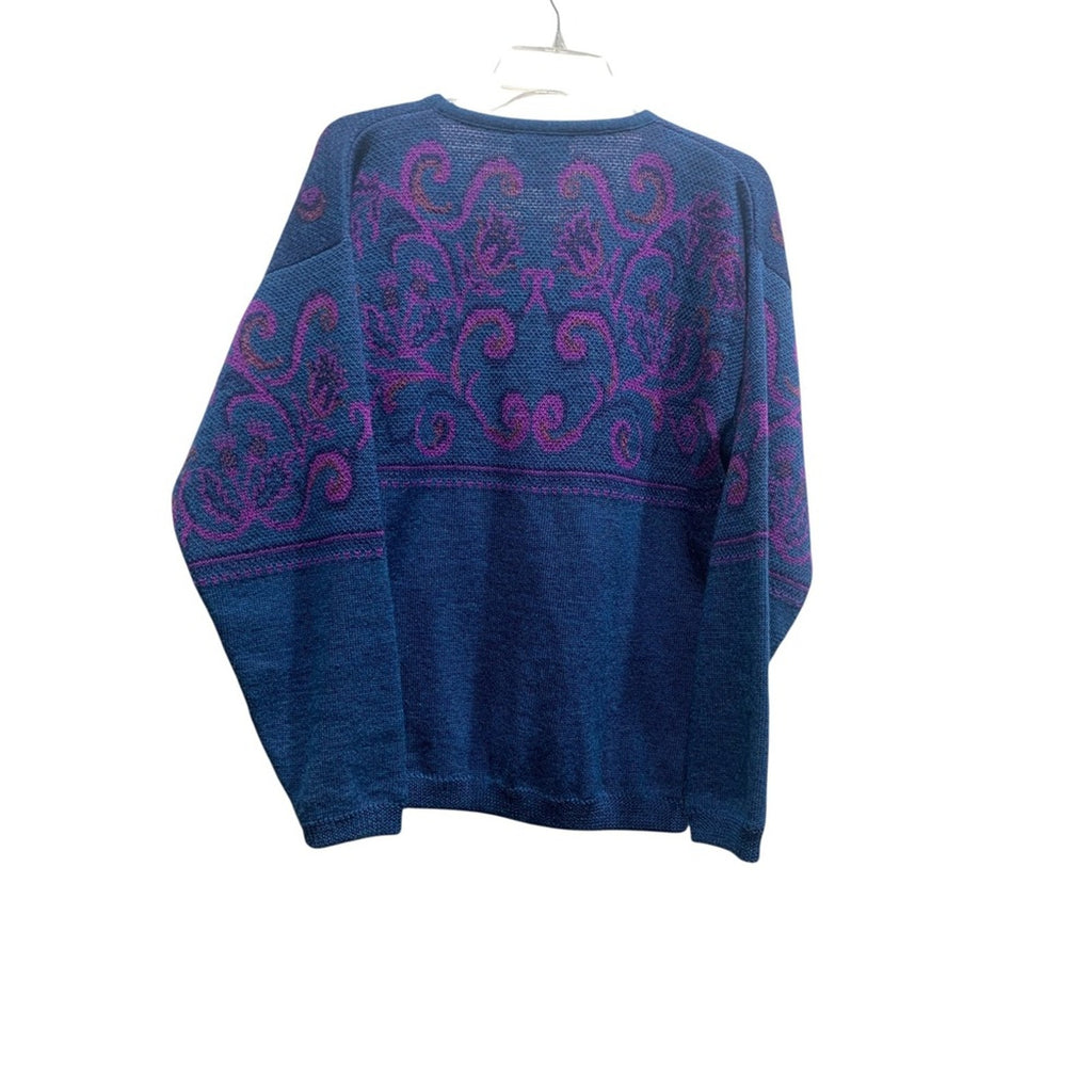 Pendleton Classic Cardigan Sweater Womens Medium 100% Virgin Wool Purple Blue sz m