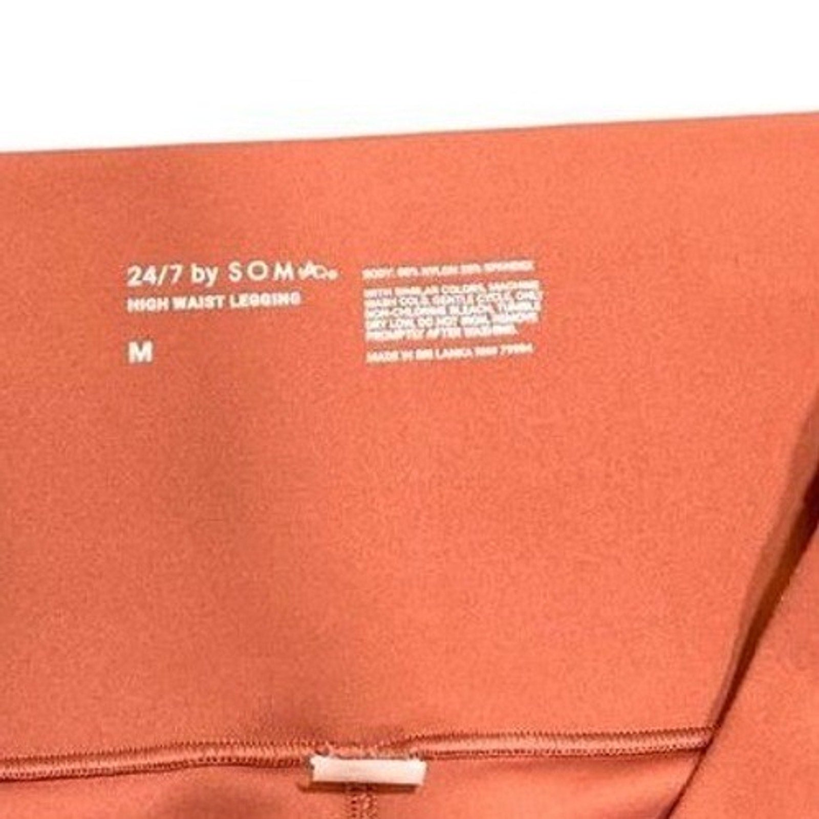 Soma 24/7 High Waist Leggings Terracotta Rust Orange Side Pockets Size M 804381