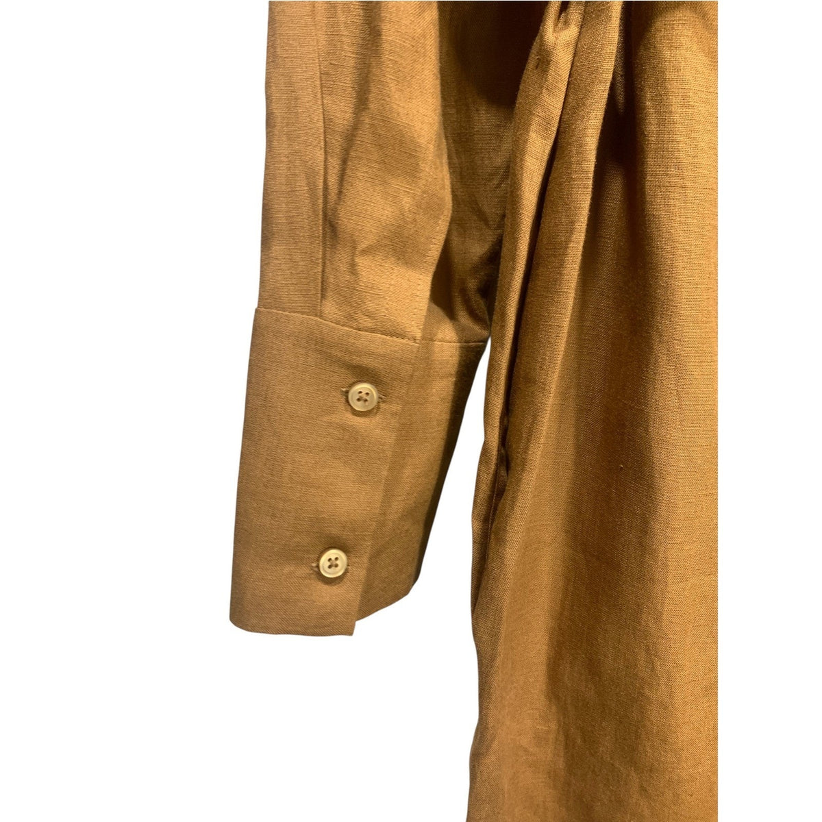 COS Womens 100% Linen Belted Shirt Dress Brown Long Sleeve Size 2 fall
