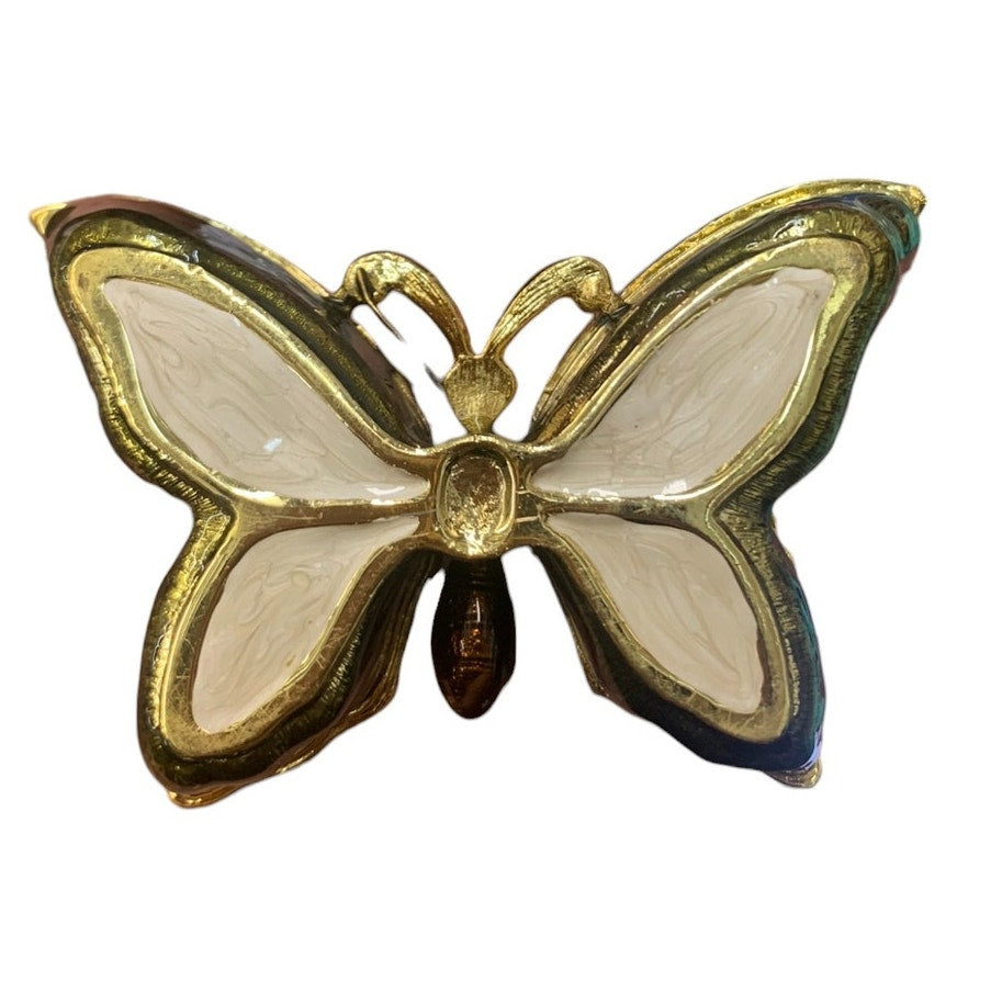 Fitz & Floyd Jeweled Butterfly Box-Ruby Enamel Trinket Box