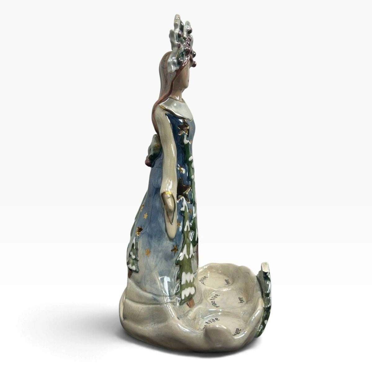 Blue Sky Clayworks Heather Goldminc Christmas Maiden Tea Light Holder 2005 Nice