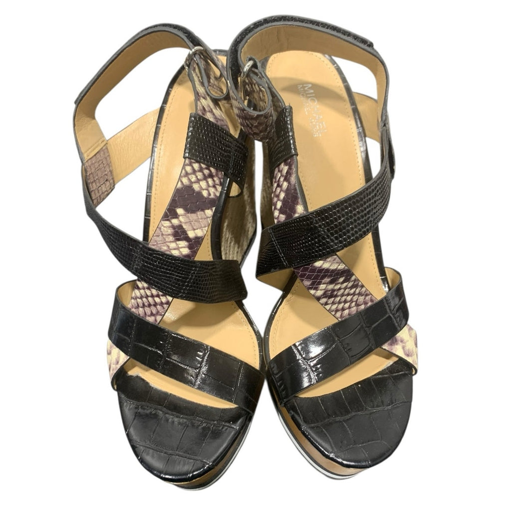 Michael Michael Kors Snakeskin Espadrill Wedges SZ 9