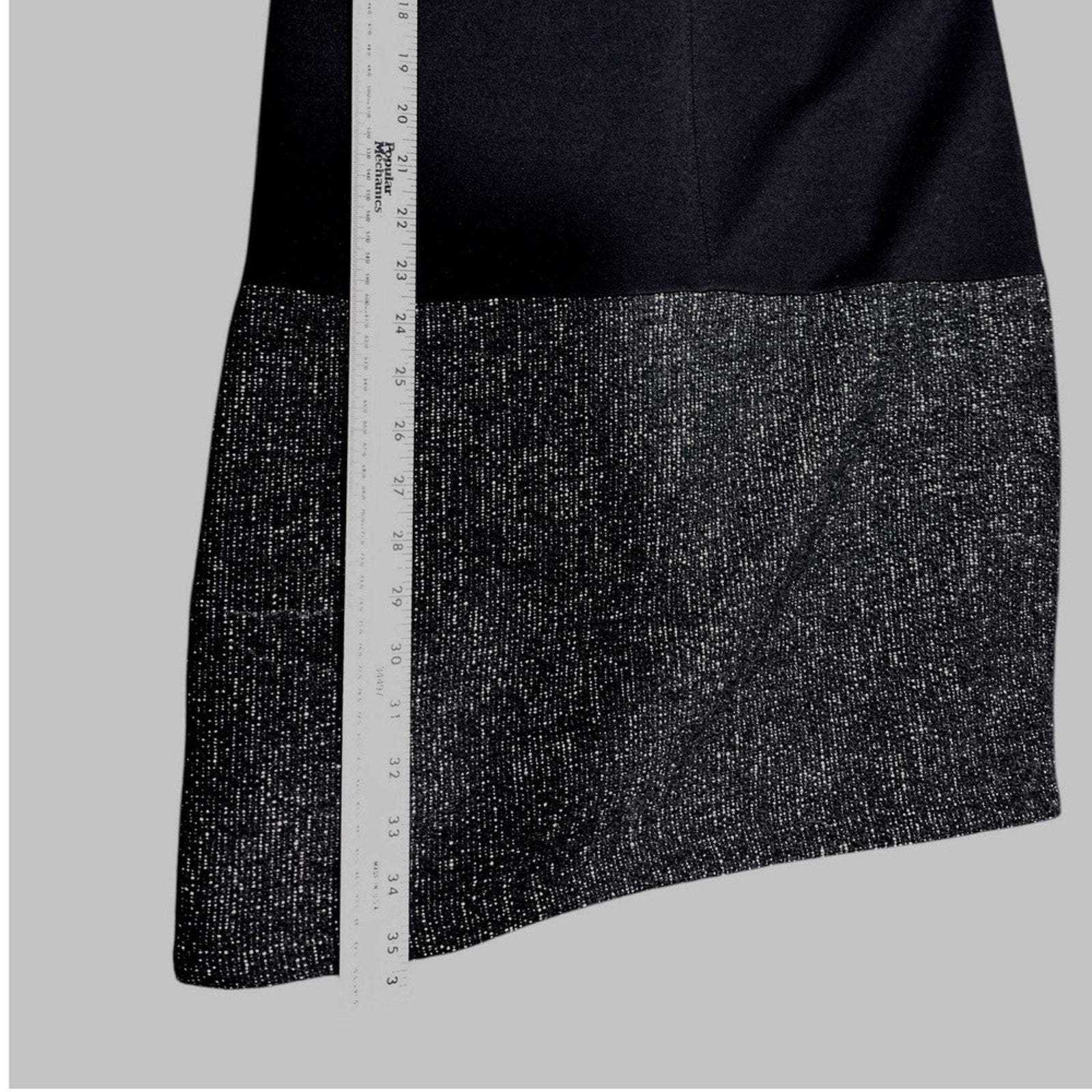BAILEY44 Black Faux Leather & Sparkle Panel Sleeveless Shift Dress Size M