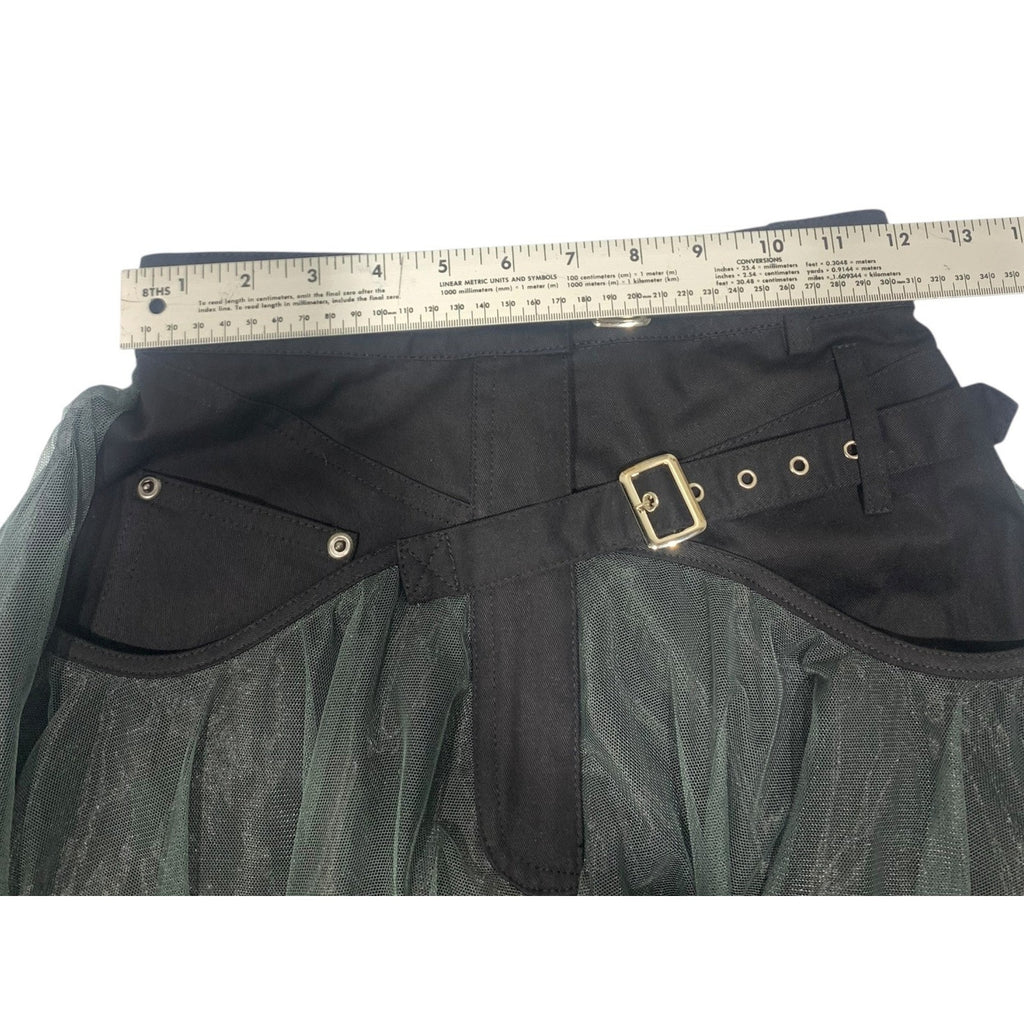 Madonna & Co Womens Black denim Tulle skirt in black & grey whimsigoth witchy S