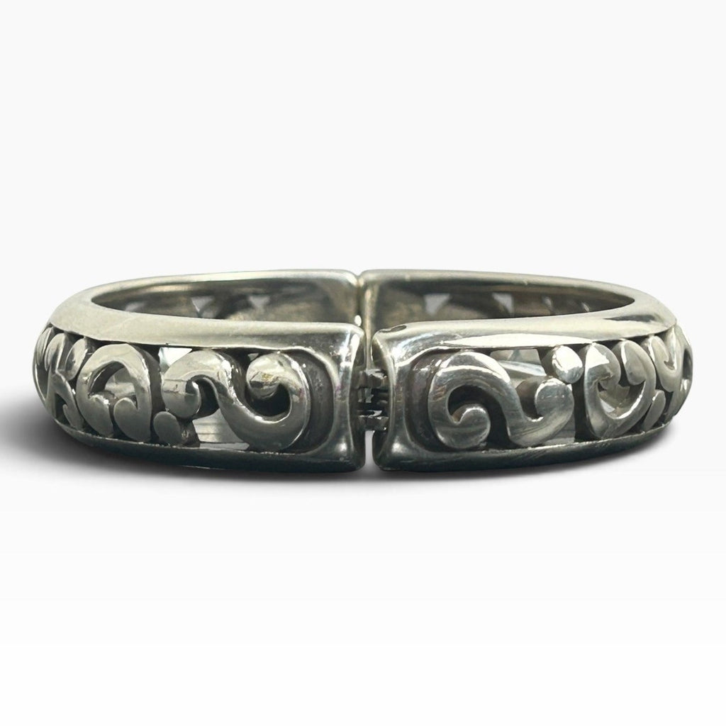 Brighton Contemporary Silver Scroll Hinge Bangle Bracelet JF0900 OS
