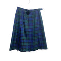 Edinburgh Made in Scotland Plaid Pleated Skirt Blue Green Womens