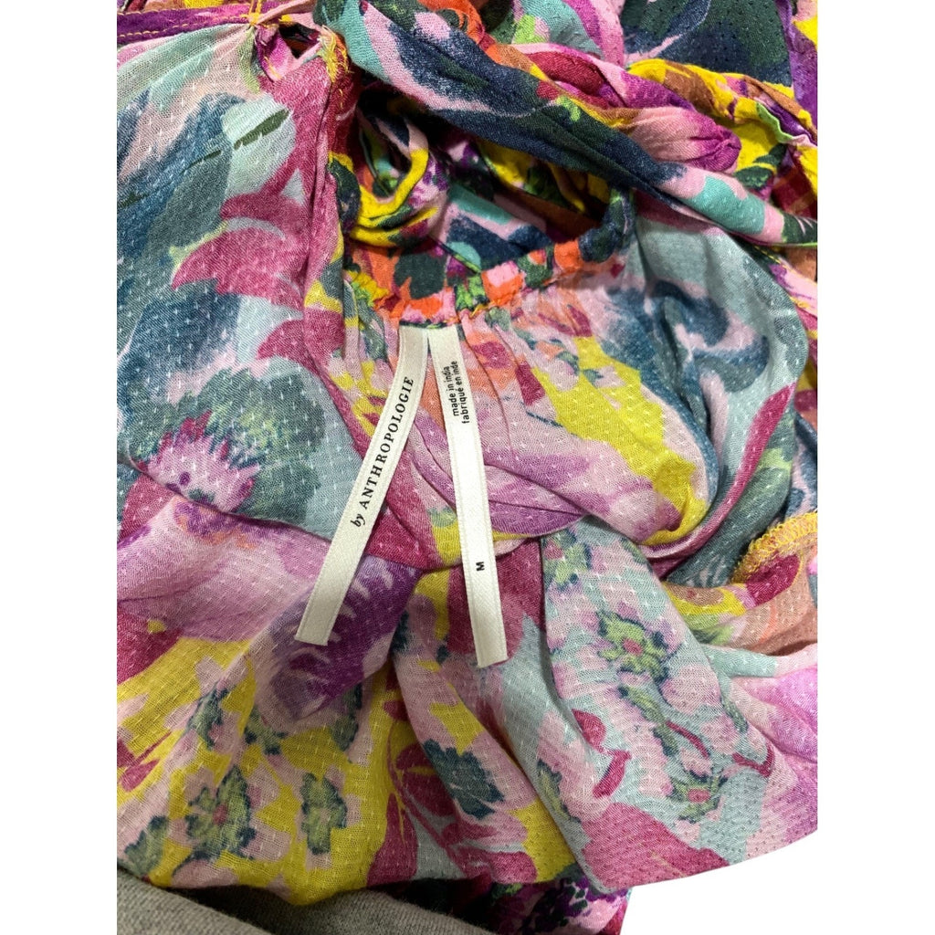 Anthropologie Printed Maxi Dress Cover Up Womens Medium Multi Color Strappy Back