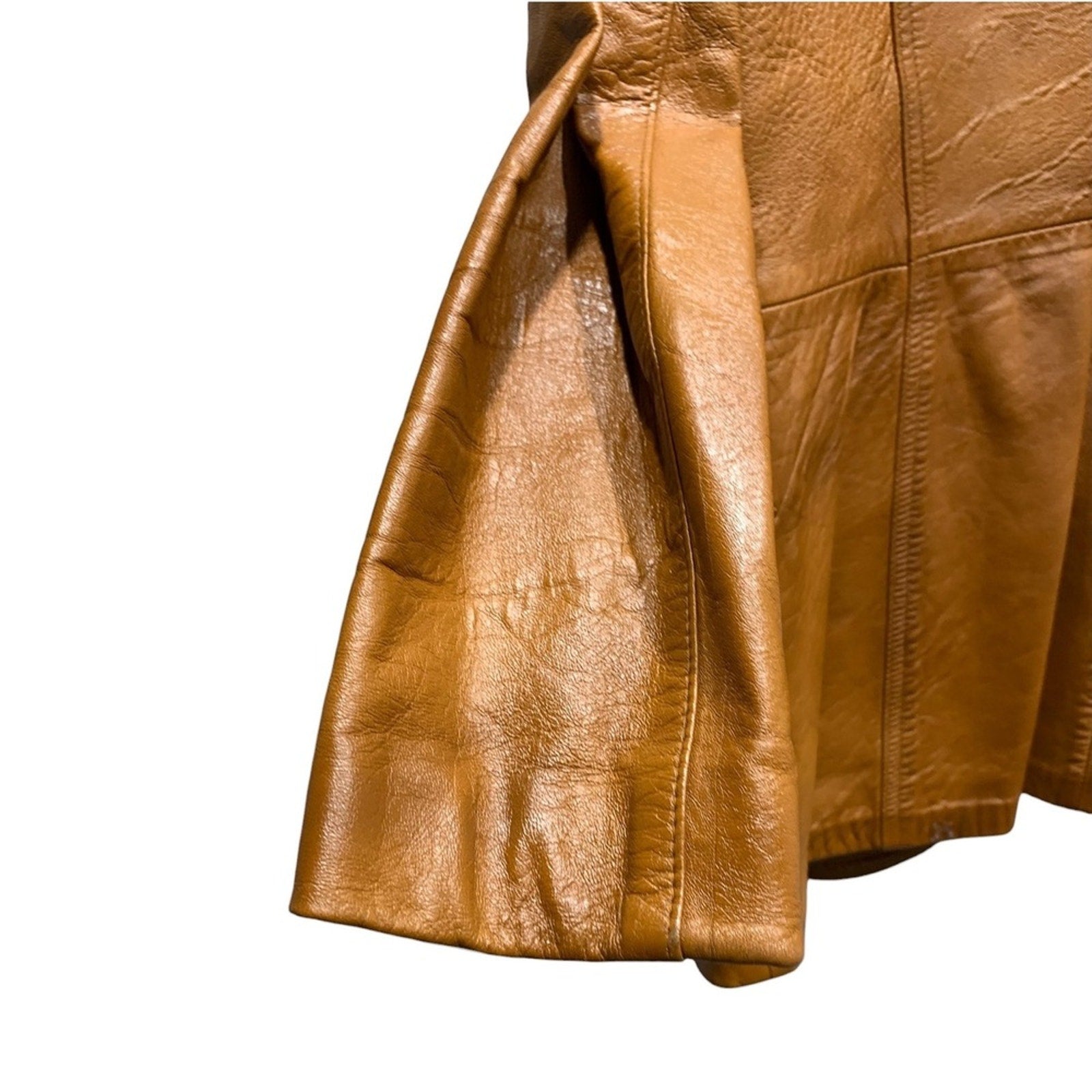 Brigham Sportswear Tan Leather Blazer Jacket Women 15/16 Classic Business Casual