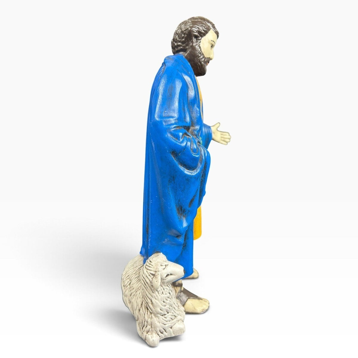 Vintage 1970s Holland Mold Nativity Shepherd with Sheep Ceramic Figurine 8 inch