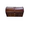 Vintage Wooden Coin Collectors Chest Roll Top Storage Box Display Case