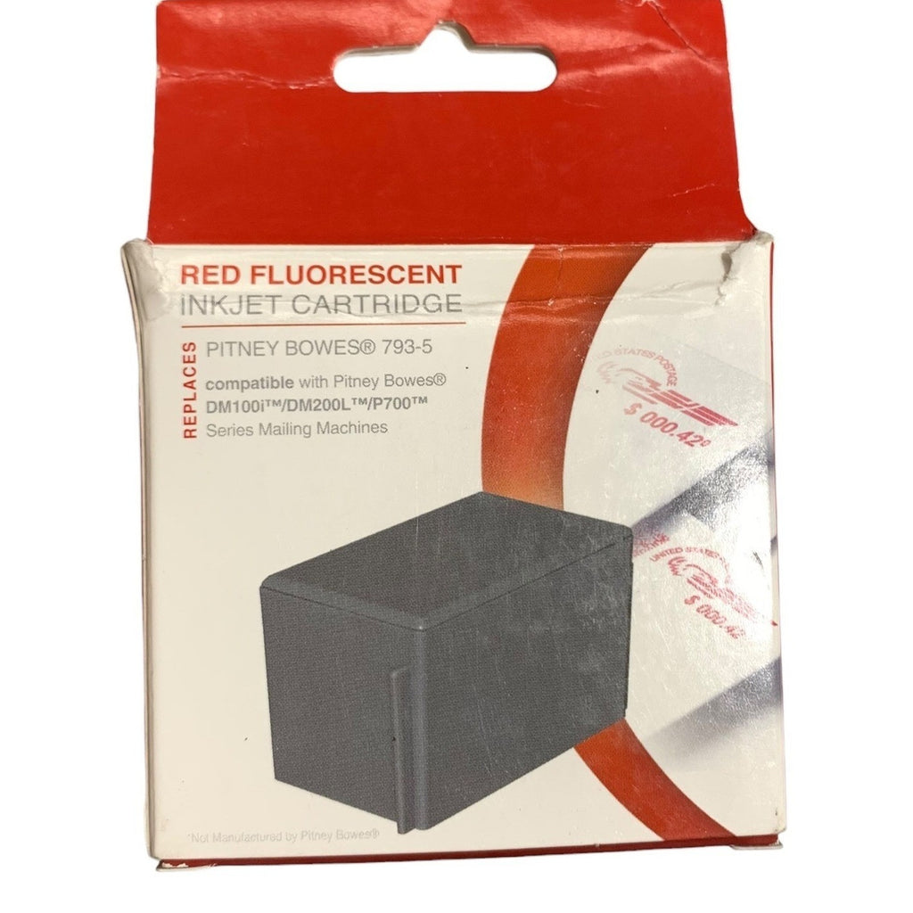 Red Fluorescent Inkjet Cartridge Replaces Pitney Bowes 793-5 DM100i DM200L P700
