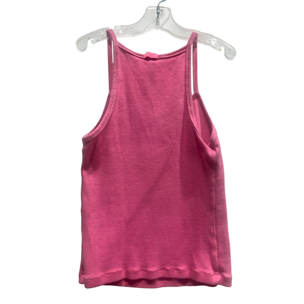 SKIMS Cotton Rib Tank Top Pink Medium Ribbed Knit Scoop Neck Sleeveless Slim Fit