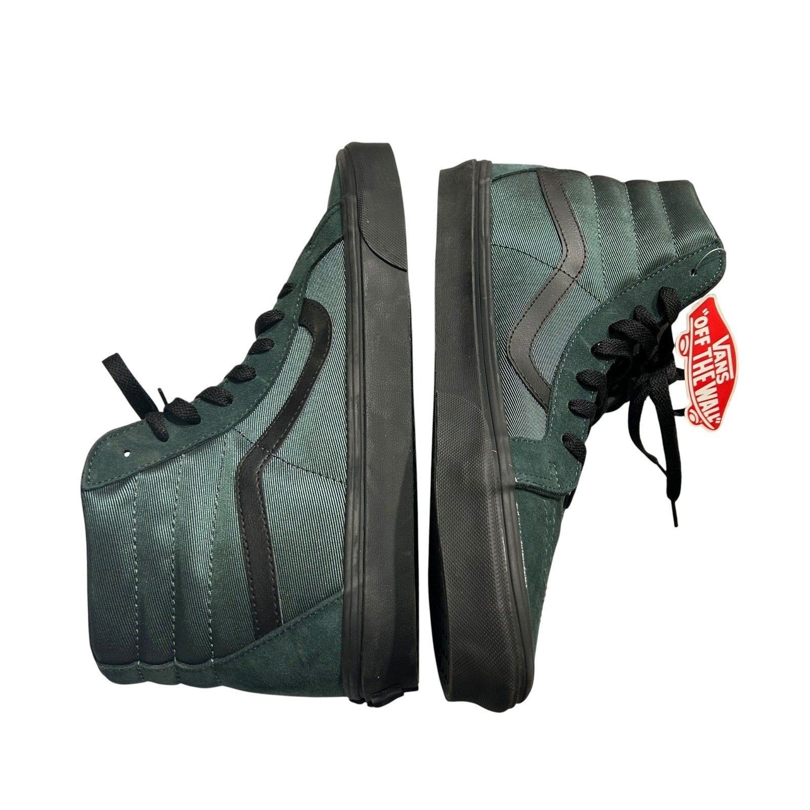 Vans Sk8-Hi Mens 12 Dark Green Black Suede High Top Skate Shoes NEW backtoschool