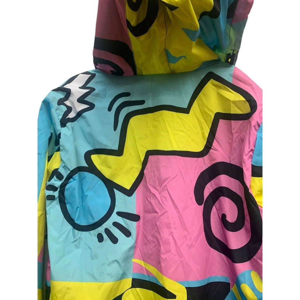 Reason Brand Peace Sign RELAX ANORAK Abstract Mesh Lined Windbreaker Men's L NEW