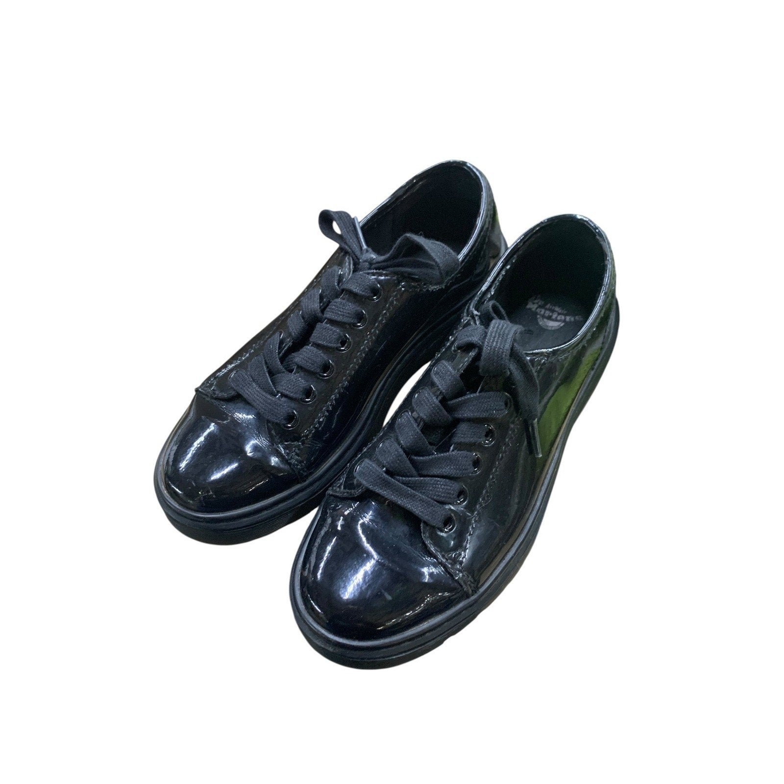 Dr. Martens SPIN Black Patent Leather Low Top Lace Up Casual Women's Shoes SZ 7