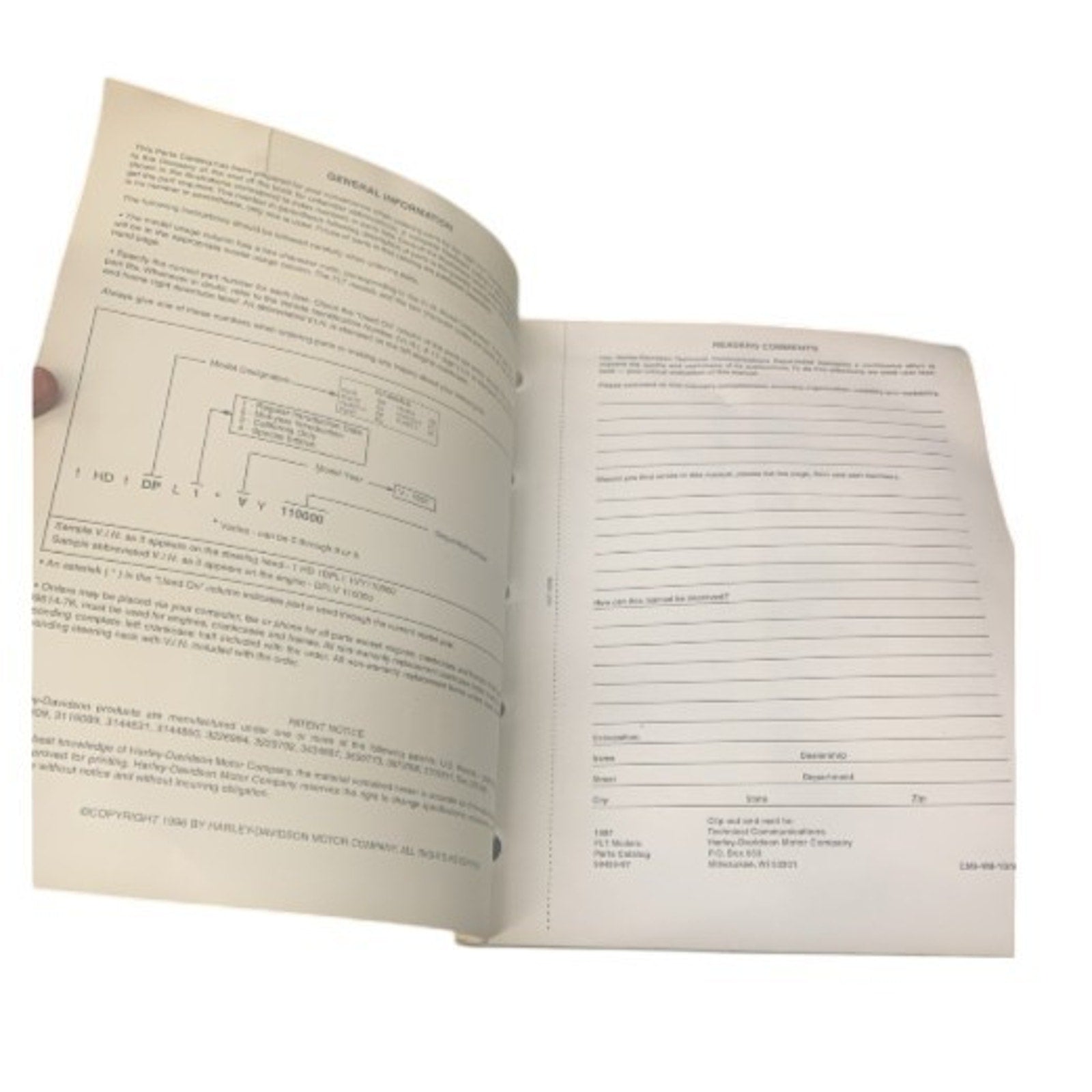 1997 Harley Davidson FL FLT HD Touring Parts Catalog Manual OEM 99456-97 (M1)