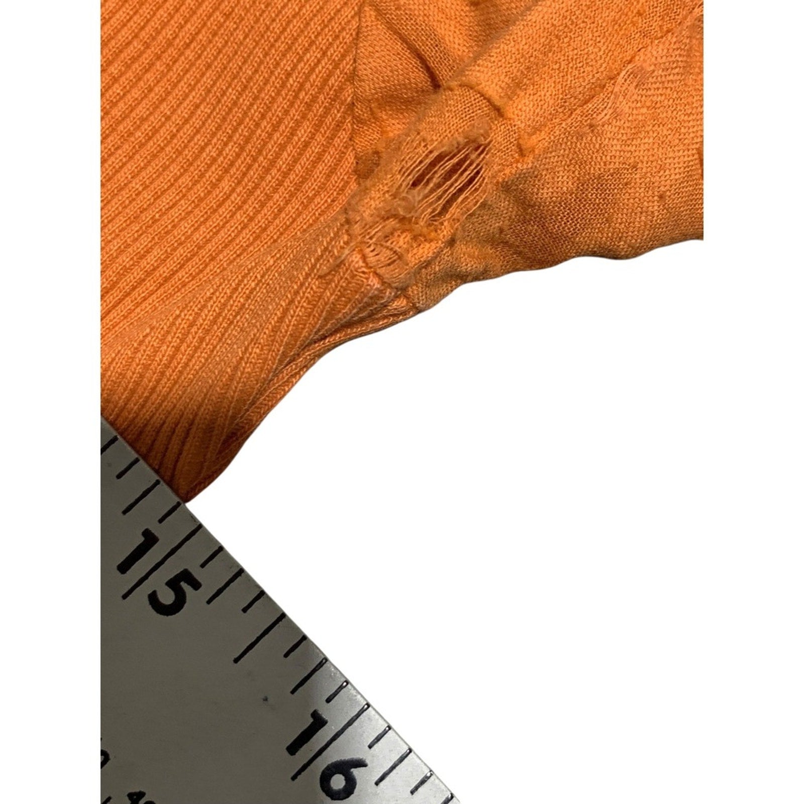 Anthropologie Pilcro Bella Puff Sleeve Henley Top Orange SZ Small holiday boho