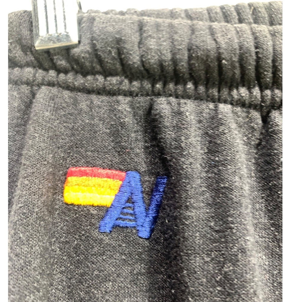 Aviator Nation Black Rainbow Stripe Sweatpants Joggers Logo Drawstring XS