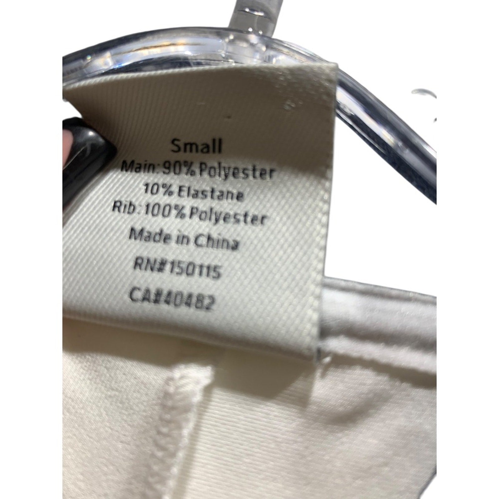 VARLEY Womens White Navy Trim Bomber Jacket Zip Front Athletic Style Size Small